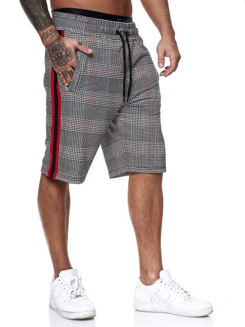 Fashion Men Shorts - Summer Plaid Elastic Waist Fitness Shorts - Jogger Shorts (TG3)