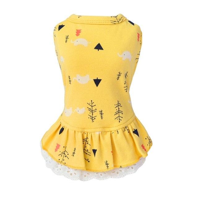 Summer Pet Cotton Printed Dress - Pet Dog Clothes Puppy Princess Dress Skirt Puppy Clothing (2U69)