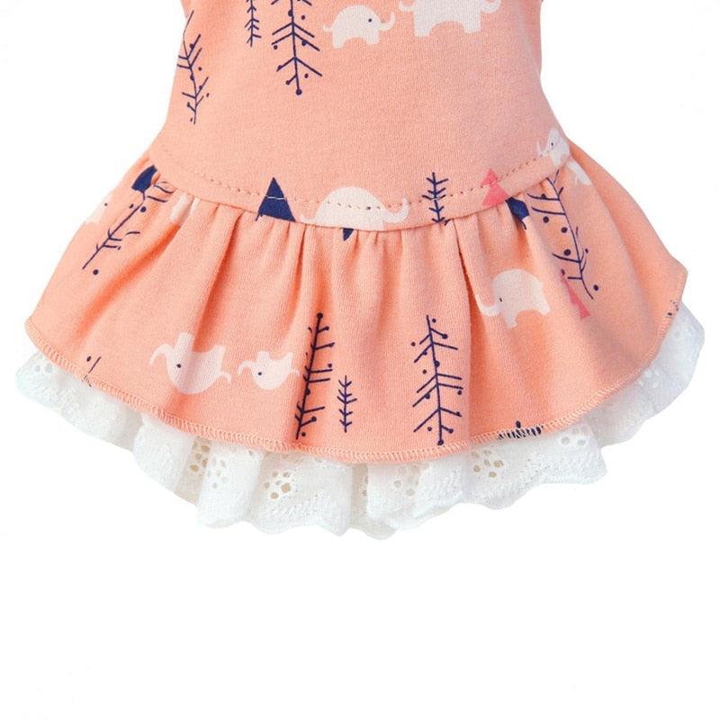 Summer Pet Cotton Printed Dress - Pet Dog Clothes Puppy Princess Dress Skirt Puppy Clothing (2U69)