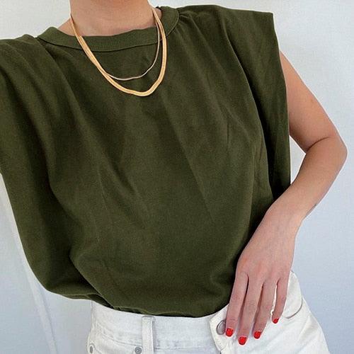 Summer Sleeveless White Loose Top - Women O Neck Casual Basic Sport Vest Tops - Female Streetwear Fashion Tank (TB3)(F19)