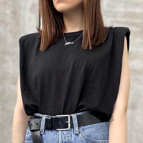 Summer Sleeveless White Loose Top - Women O Neck Casual Basic Sport Vest Tops - Female Streetwear Fashion Tank (TB3)(F19)
