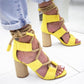 Trending Summer Square Women Sandals 7CM Heel - Lace Up Fashion Platform Footwear (SH2)(SS1)(WO4)