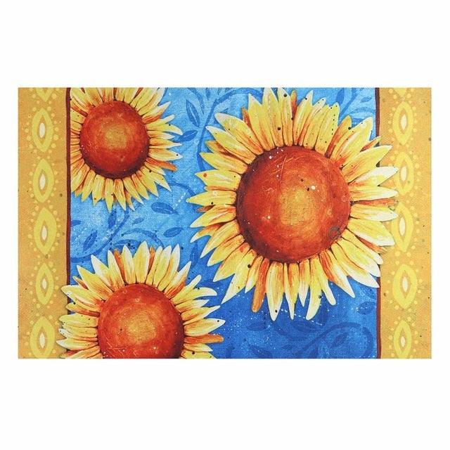 Sunflower Oil Painting Enterance Door Mat Rubber Suede Anti-slip Doormat Floor Mat Rug f (RU2)(RU4)(RU1)(1U68)
