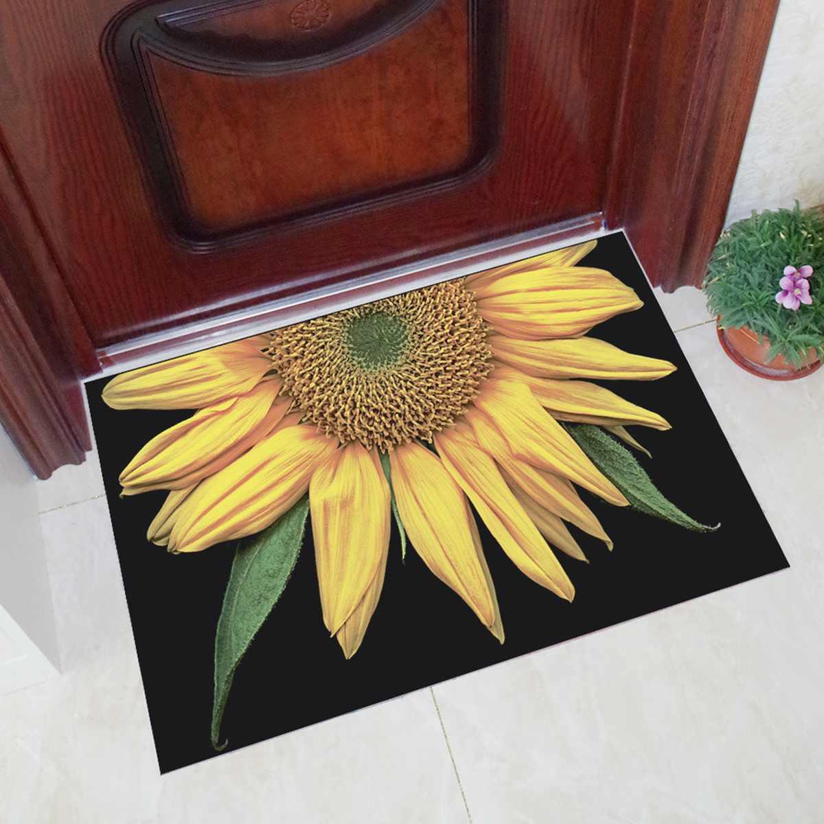 Sunflower Oil Painting Enterance Door Mat Rubber Suede Anti-slip Doormat Floor Mat Rug f (RU2)(RU4)(RU1)(1U68)