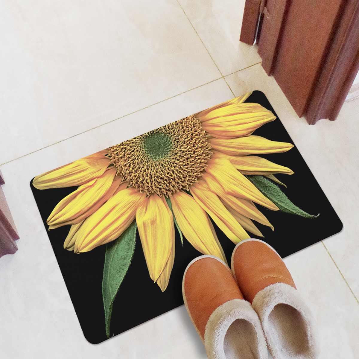 Sunflower Oil Painting Enterance Door Mat Rubber Suede Anti-slip Doormat Floor Mat Rug f (RU2)(RU4)(RU1)(1U68)