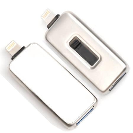 Metal OTG Usb Flash Drive 32GB 128GB 256GB Pendrive External storage For iphone X 8 7 Plus 6 6s Plus 5S ipad Macbook (CA3)(F52)