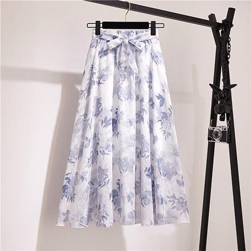 Long Skirt Women Spring, Summer Ladies Skirt - High Waist Midi Skirt (TB7)(F22)
