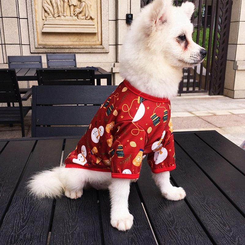 T-shirt Soft Puppy Dogs Cat Clothes - Cute Pet Dog Clothes - Cartoon Clothing Christmas Shirt Casual Vests (2U75)(2U69)
