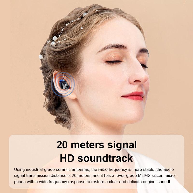 T8 Bluetooth 5.0 Earphone Touch Control Wireless Headphones -HD Stereo Waterproof Headset with 2500 mAh LED Display Charging Box (D49)(AH1)((RS8)