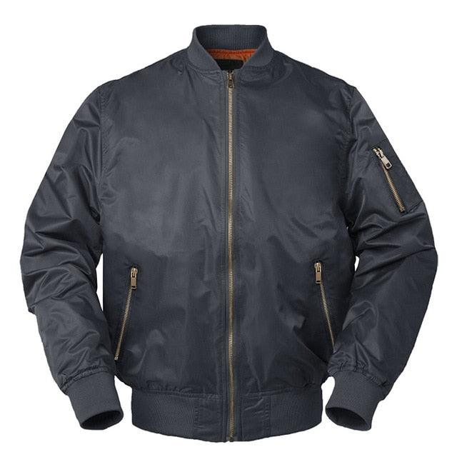 Casual Mens Winter Bomber Jacket - Outdoor Army Pilot Style Fashion Solid Windproof Coat (2U100)