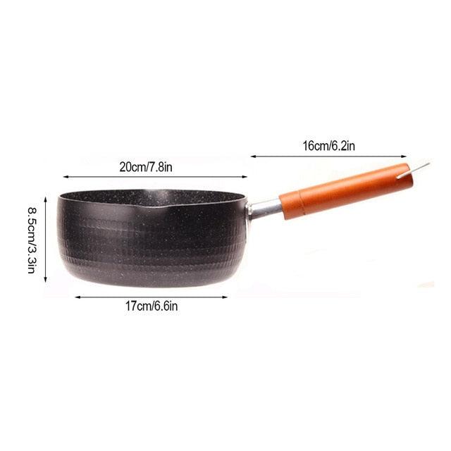 18/20CM Maifan Stone Soup Pot Wooden Handle Milk Pot Non-stick Wok Kitchen Frying Pans (AK1)(F61)