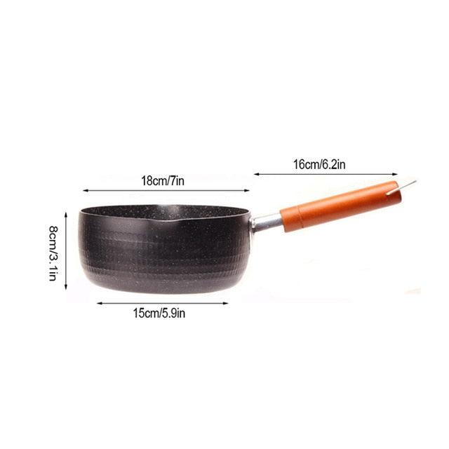 18/20CM Maifan Stone Soup Pot Wooden Handle Milk Pot Non-stick Wok Kitchen Frying Pans (AK1)(F61)