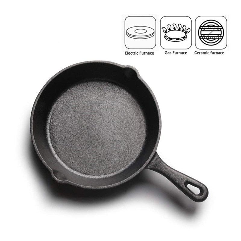Cast Iron Frying Pan - Non-stick Skillet Kitchen Frying Pot- Household Cookware (AK1)(F61)