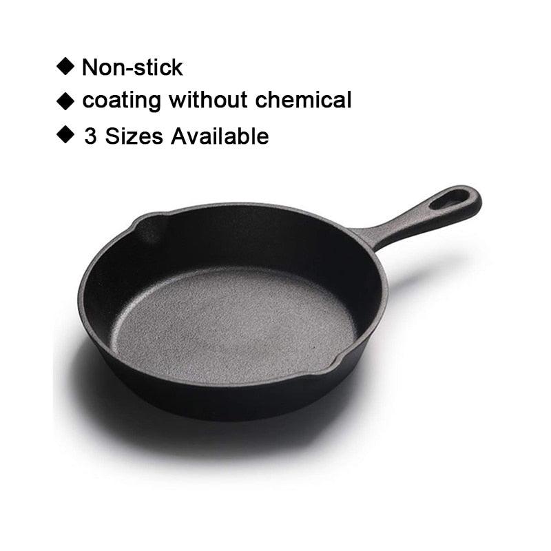 Cast Iron Frying Pan - Non-stick Skillet Kitchen Frying Pot- Household Cookware (AK1)(F61)