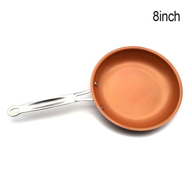 Non-stick Copper Frying Pan - Kitchen Skillet With Ceramic Coating And Induction Cooking Oven Dishwasher Safe (D61)(AK1)
