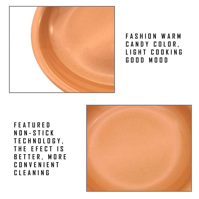 Non-stick Copper Frying Pan - Kitchen Skillet With Ceramic Coating And Induction Cooking Oven Dishwasher Safe (D61)(AK1)