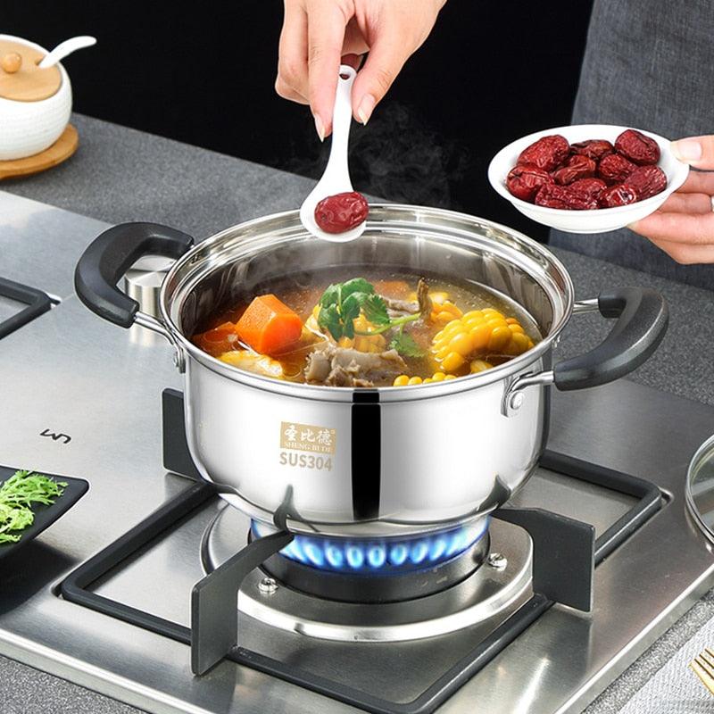 Stainless Steel Soup Pan - Non-stick Double Bottom Pot Multi-Purpose Cookware (AK1)(F61)