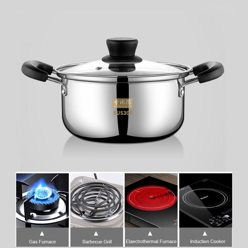 Stainless Steel Soup Pan - Non-stick Double Bottom Pot Multi-Purpose Cookware (AK1)(F61)