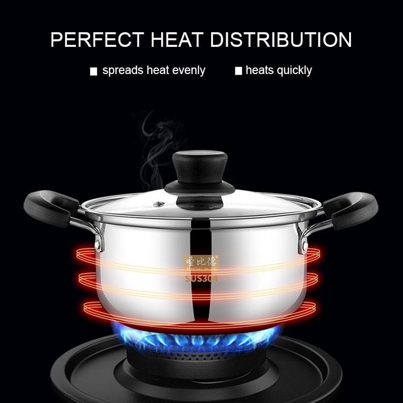 Stainless Steel Soup Pan - Non-stick Double Bottom Pot Multi-Purpose Cookware (AK1)(F61)
