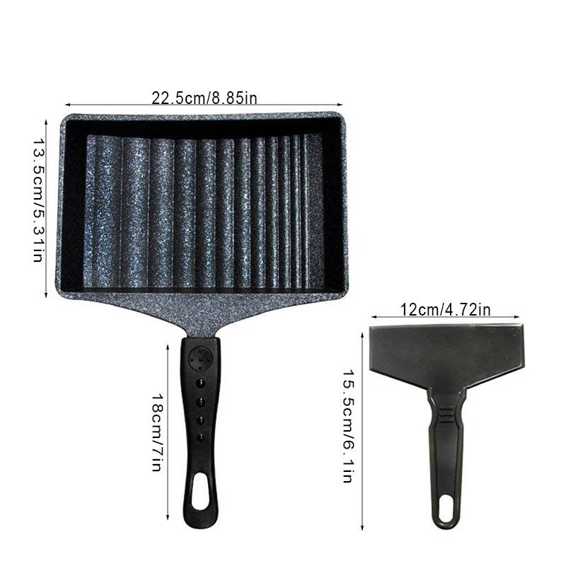 Wave Bottom Maifanite Stone Egg Rolling Pan - Non-stick Egg Frying Pan Bacon Hot Dog Eggs Maker (AK1)(F61)