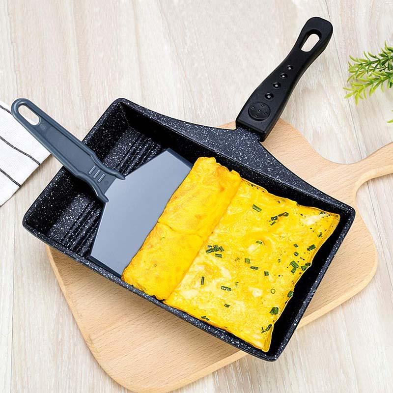 Wave Bottom Maifanite Stone Egg Rolling Pan - Non-stick Egg Frying Pan Bacon Hot Dog Eggs Maker (AK1)(F61)
