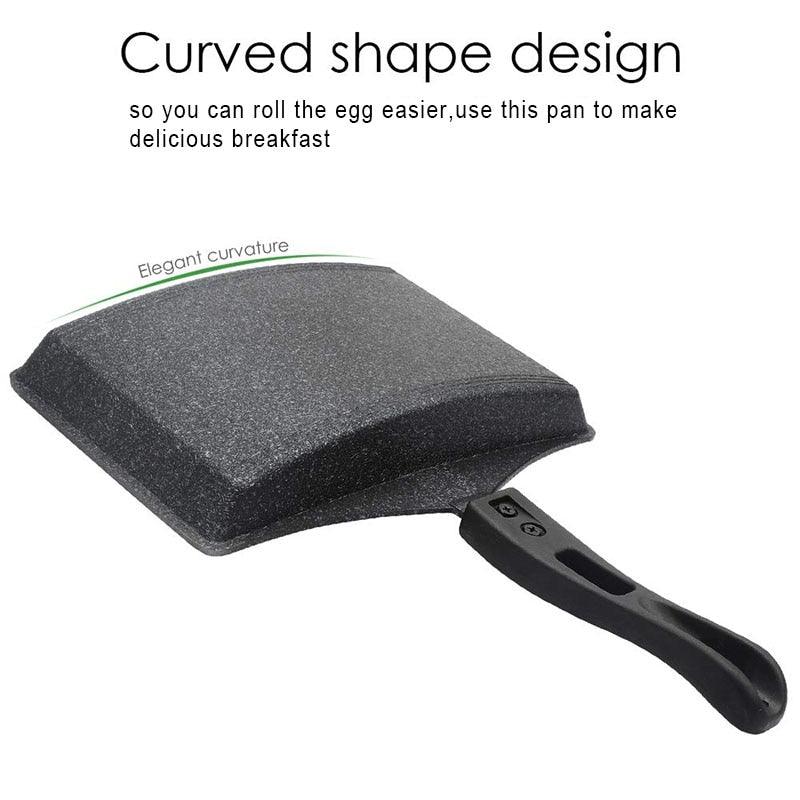 Wave Bottom Maifanite Stone Egg Rolling Pan - Non-stick Egg Frying Pan Bacon Hot Dog Eggs Maker (AK1)(F61)