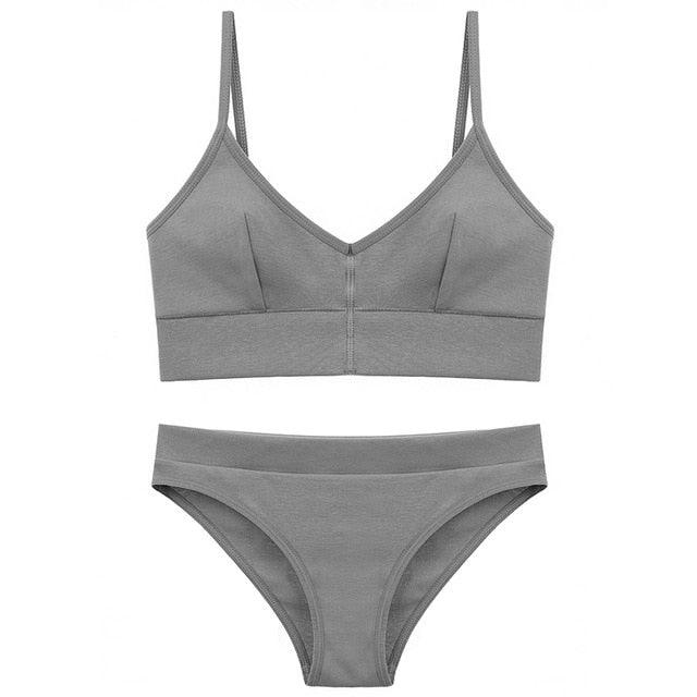 New Women Fashion Cotton Lingerie Wireless Bras Set - Push Up Bra - Comfortable Sexy Underwear (TSB4)(F27)