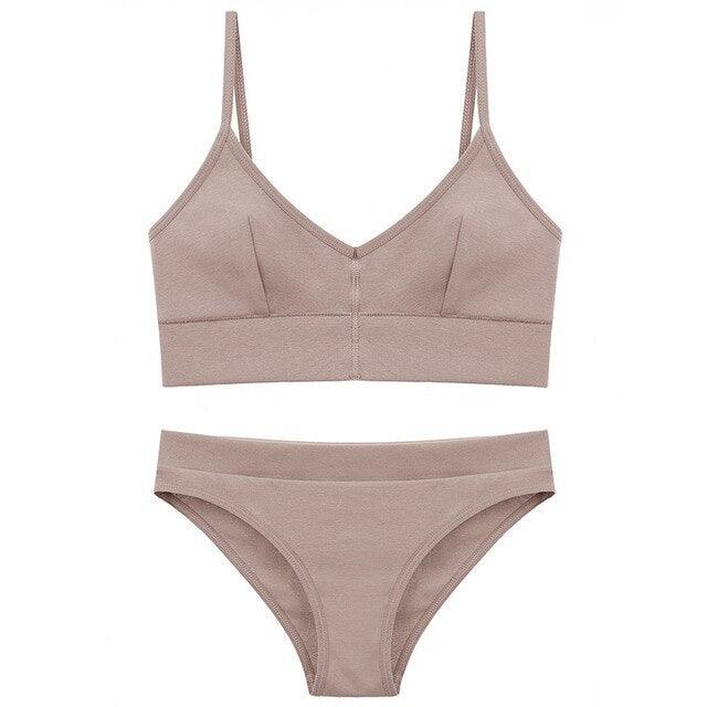 New Women Fashion Cotton Lingerie Wireless Bras Set - Push Up Bra - Comfortable Sexy Underwear (TSB4)(F27)