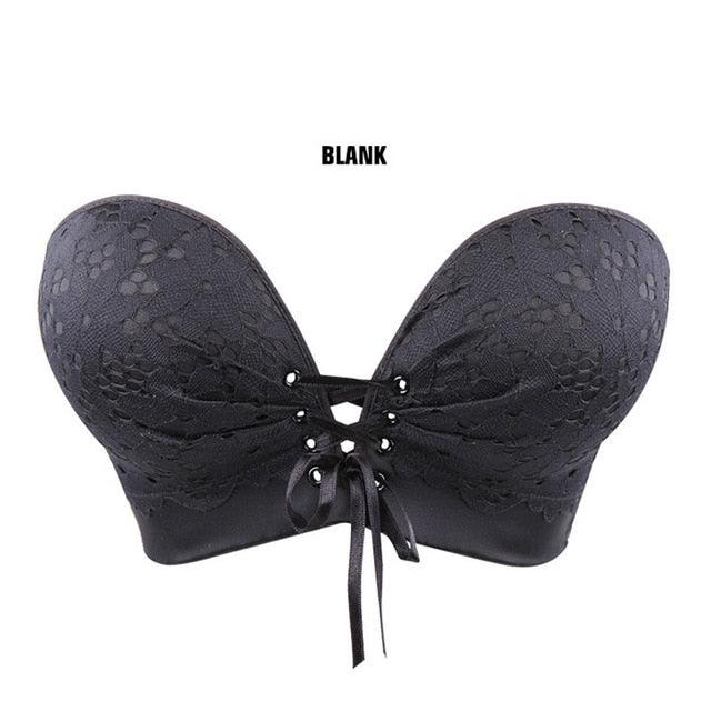 Sexy Women Strapless Bra - Romantic Temptation Super Push Up Invisible Small Breast Lace Brassiere - Lingerie Tops (TSB1)