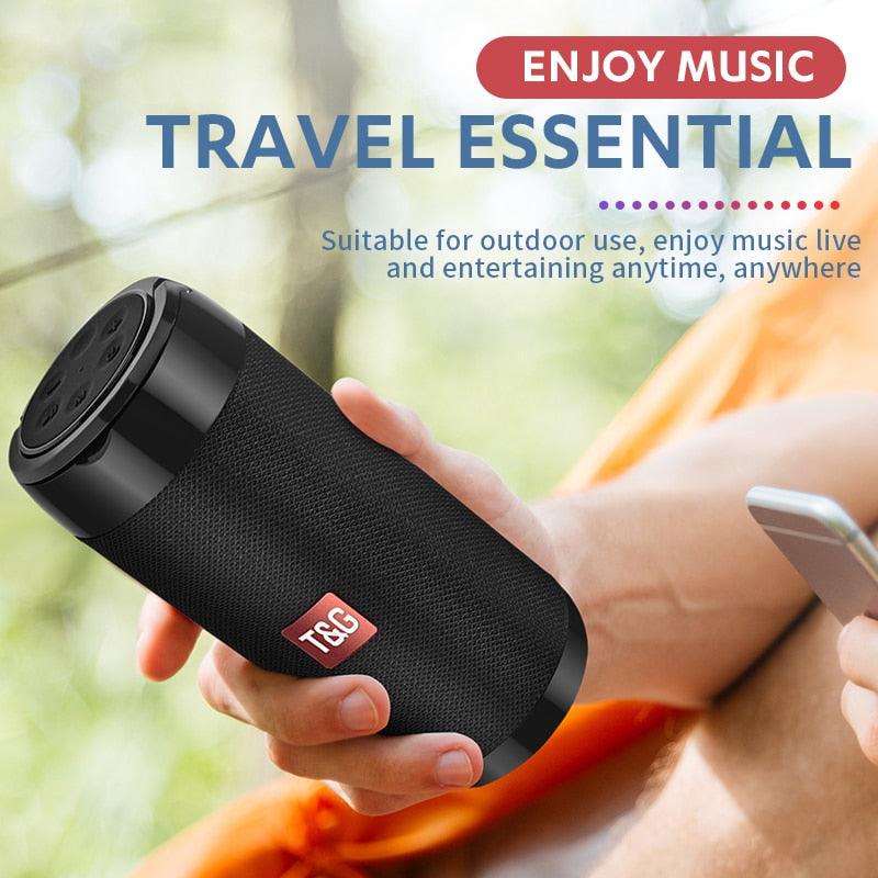 TG113C Column Portable Bluetooth Mini Speaker with FM Radio TF Card AUX Cable Wireless Loud Speakers & Phone Holder 9 Colors (D57)(HA)