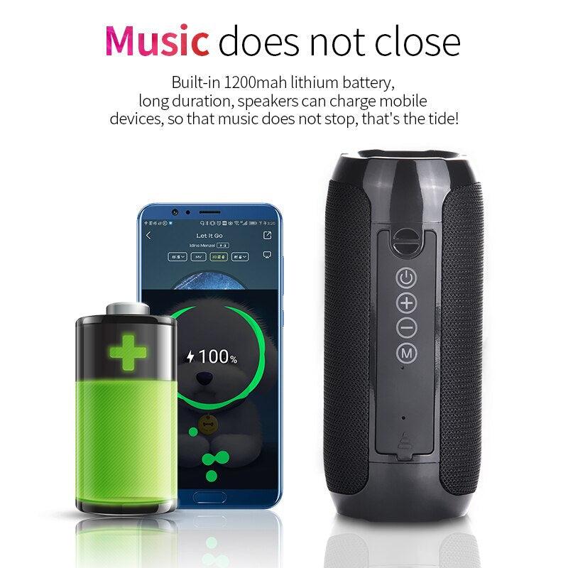 TG117 Bluetooth Speaker - Outdoor Waterproof Wireless Loudspeaker Support TF Card FM Radio Aux Input 3D Stereo Bluetooth Column (HA)