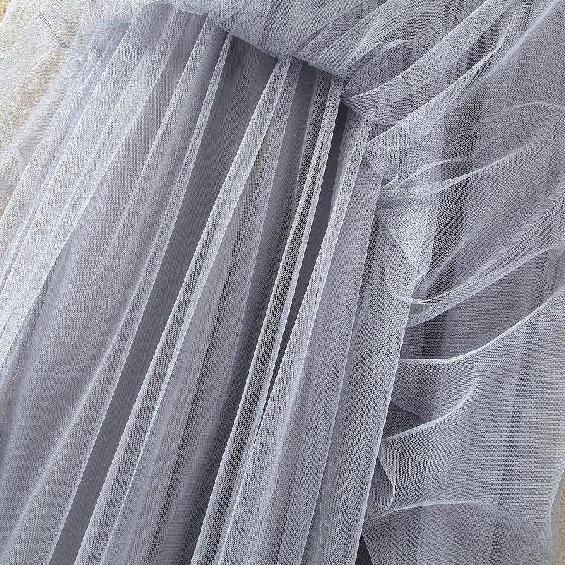 Long Tulle Skirts - Women Summer Elastic High Waist Mesh Pleated Skirt - Maxi Skirt (TB7)