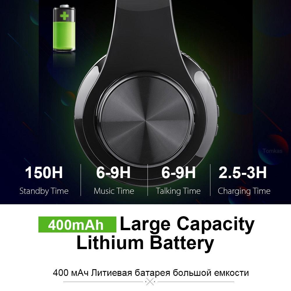 Bluetooth Headphone Wired Wireless Headphones Bluetooth Headset Foldable Stereo Gaming Earphones With Mic Support TF Card (AH2)(RS8)