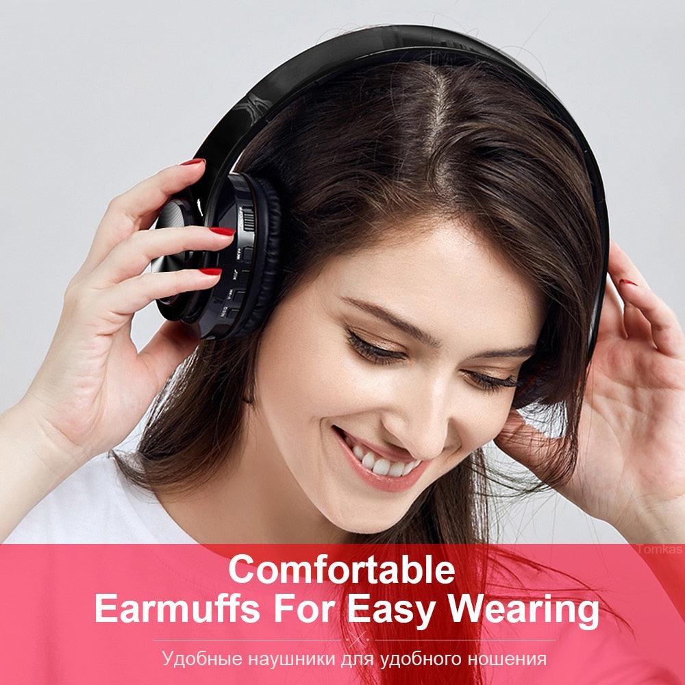 Bluetooth Headphone Wired Wireless Headphones Bluetooth Headset Foldable Stereo Gaming Earphones With Mic Support TF Card (AH2)(RS8)