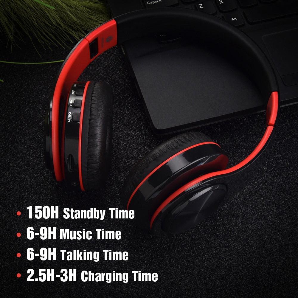 Wireless Headphones Bluetooth Headset Foldable Headphone Stereo Gaming Earphone With Mic for Mobile Phone Support TF Card (D49)(AH2)(RS8)