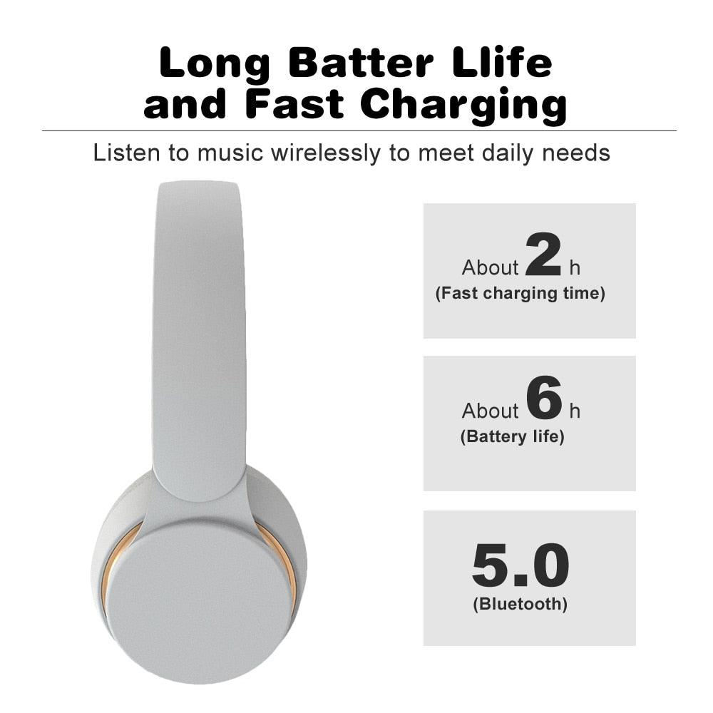 Wireless Headphones - Bluetooth Headset Foldable Stereo Gaming Earphones With Microphone Support TF Card For All Phone (AH2)(RS8)(F49)