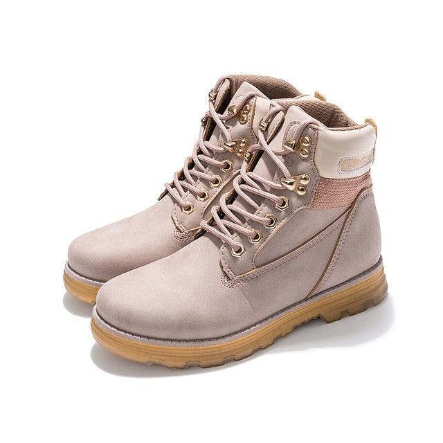 Women Platform Autumn Boots - PU Leather Waterproof Rain Boots (BB1)(BB5)