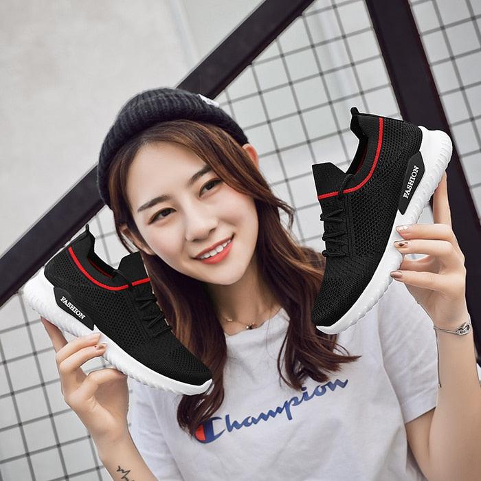 Fashion Women Sneakers - Flats Shoes - Spring Sock Sneakers - Summer Lace Up (BWS7)(CD)(F41)(F42)