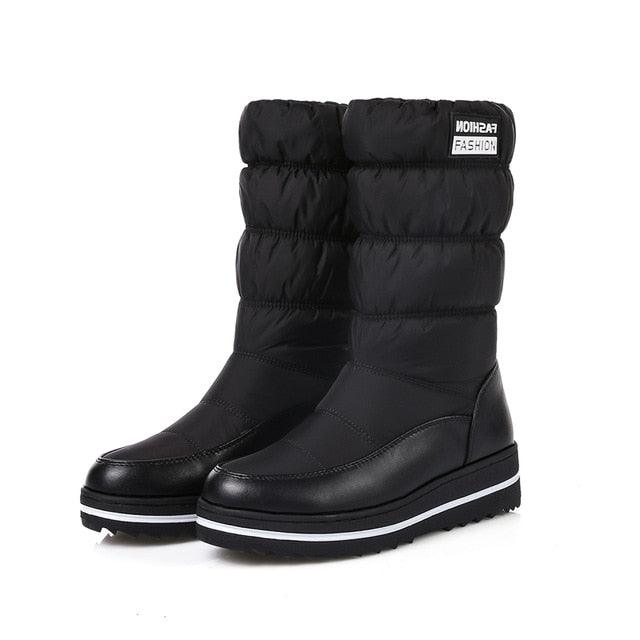 Winter Snow Boots - Women Warm Plush Mid-calf Waterproof Boot - Fur Platform Boots (D38)(D85)(BB3)(BB5)