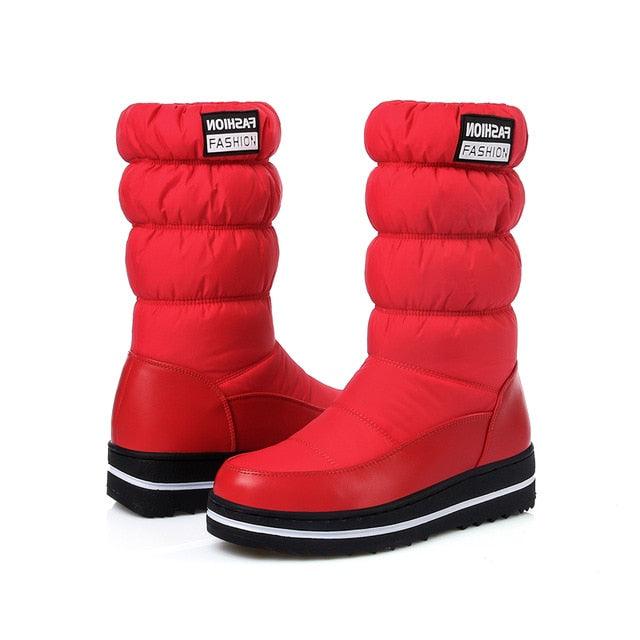 Winter Snow Boots - Women Warm Plush Mid-calf Waterproof Boot - Fur Platform Boots (D38)(D85)(BB3)(BB5)