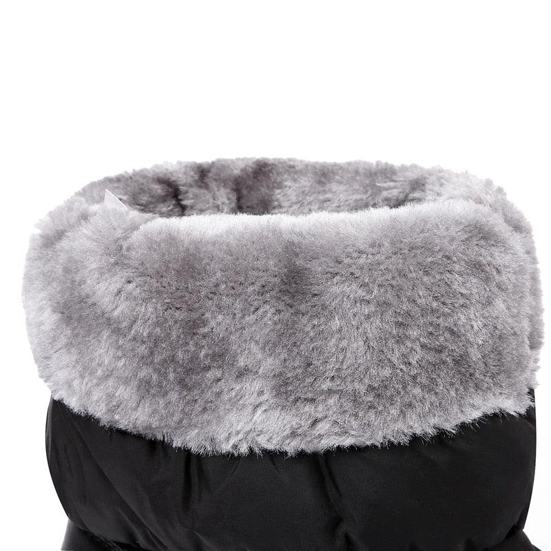 Winter Snow Boots - Women Warm Plush Mid-calf Waterproof Boot - Fur Platform Boots (D38)(D85)(BB3)(BB5)