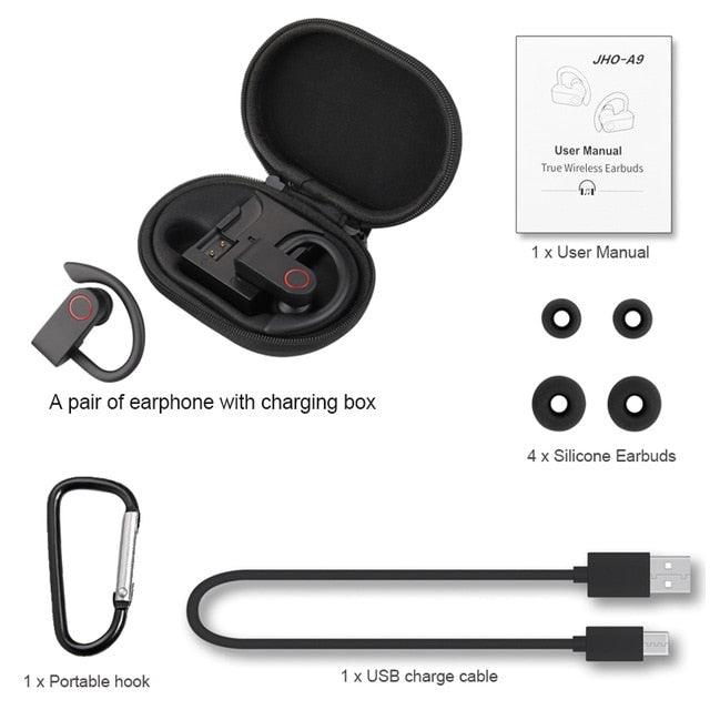 TWS 5.0 Bluetooth 9D Stereo Earphones Wireless Earphones CVC Noise Reduction Waterproof Headphone Sport Earbuds with Dual Mic(AH1)((RS8)(F49)