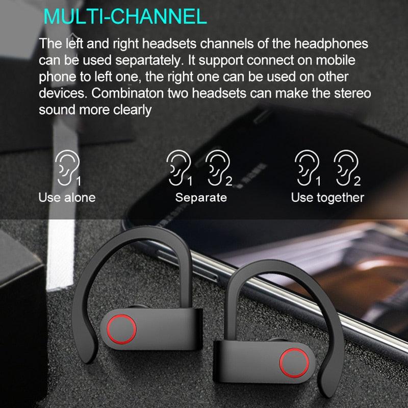 TWS 5.0 Bluetooth 9D Stereo Earphones Wireless Earphones CVC Noise Reduction Waterproof Headphone Sport Earbuds with Dual Mic(AH1)((RS8)(F49)