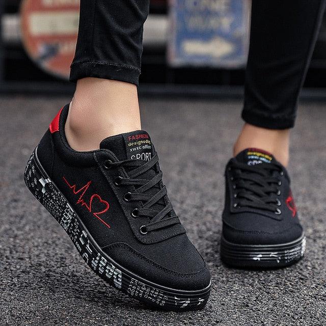 Trending Fashion Vulcanized Sneakers - Lace Up Casual Breathable Canvas Lover Shoes (BWS7)(MSC3)(CD)(MSC7)(MCM)