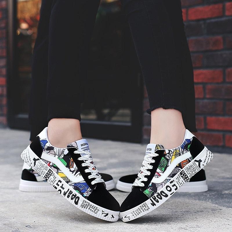 Summer Trending Women Sneakers - Casual Lovers Printing Fashion Flats Shoes (BWS7)(CD)(F41)(F36)(F42)