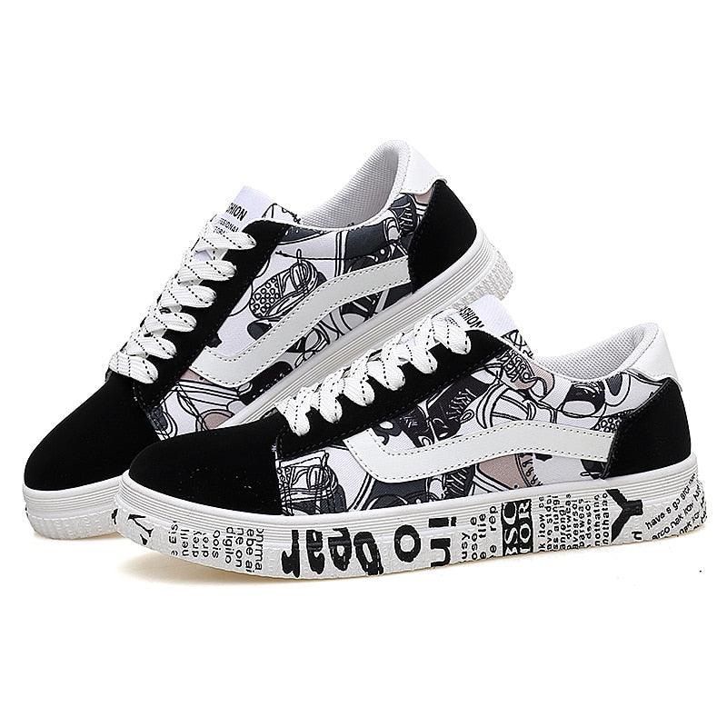 Summer Trending Women Sneakers - Casual Lovers Printing Fashion Flats Shoes (BWS7)(CD)(F41)(F36)(F42)
