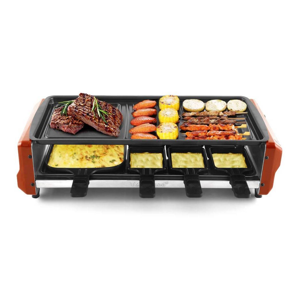 Techwood Electric Raclette Grill Raclette Cheese with Thermostat Control Non-Stick Grill Plate (2H1)(1U59)