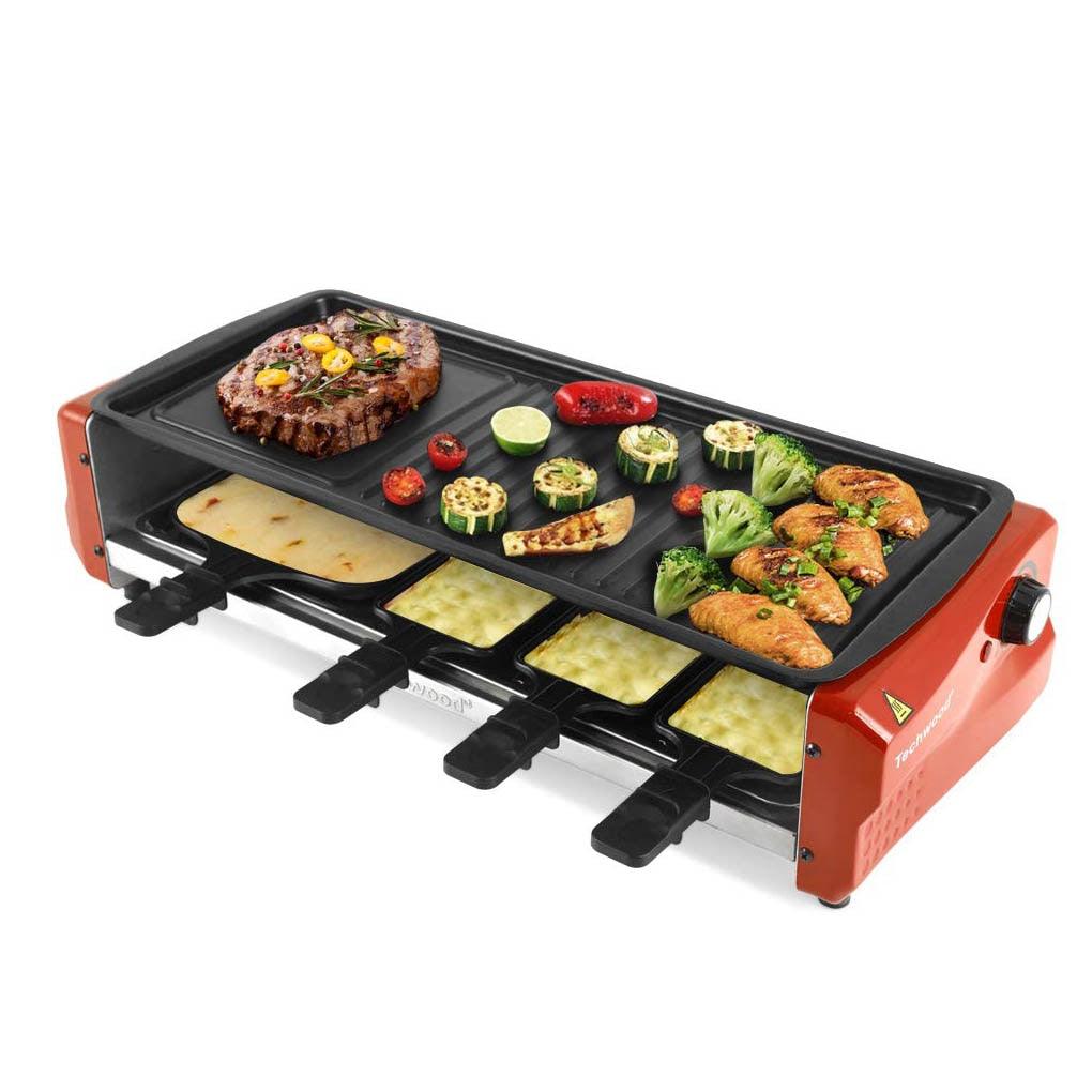 Techwood Electric Raclette Grill Raclette Cheese with Thermostat Control Non-Stick Grill Plate (2H1)(1U59)