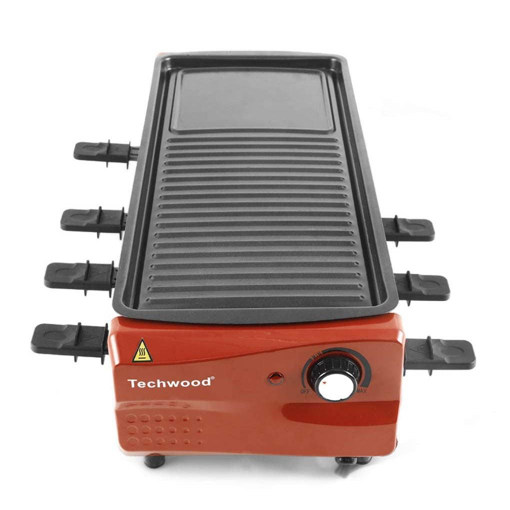 Techwood Electric Raclette Grill Raclette Cheese with Thermostat Control Non-Stick Grill Plate (2H1)(1U59)