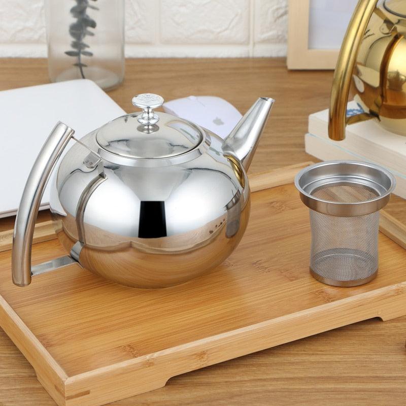 Thicker 304 Stainless Steel Water Kettle Hotel Tea Pot With Filter Hotel Coffee Pot Restaurant Induction Cooker Tea Kettle (3H1)